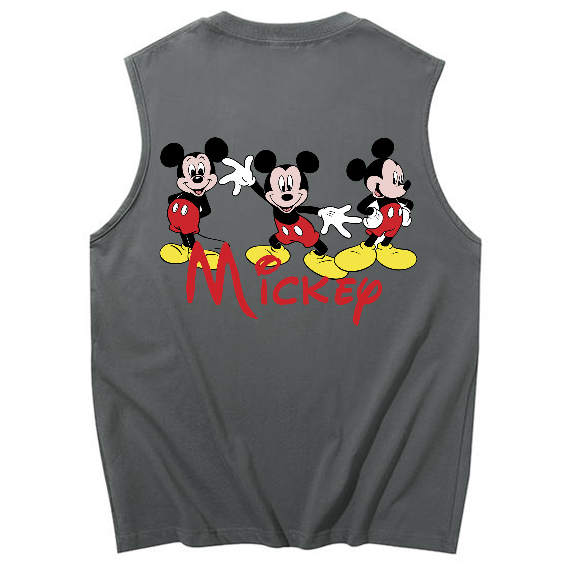 ミッキーマウス Mickey Mouse コットン100％タンクトップ（背面プリント）